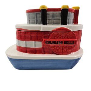 Colorado Belle Historic River Boat Lidded Ceramic Cookie Jar*